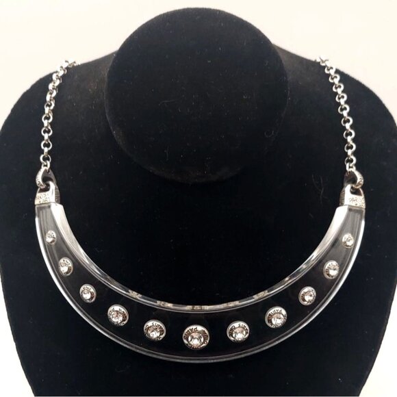 NWT Brighton On The Rocks Collar Necklace Crystal Silverplated Retired IN7892P39 - Picture 3 of 8